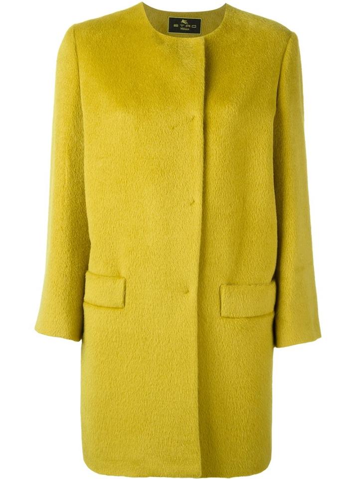 Etro Collarless Buttoned Coat