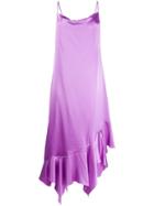 Marques'almeida Asymmetric Hem Silk Dress - Purple