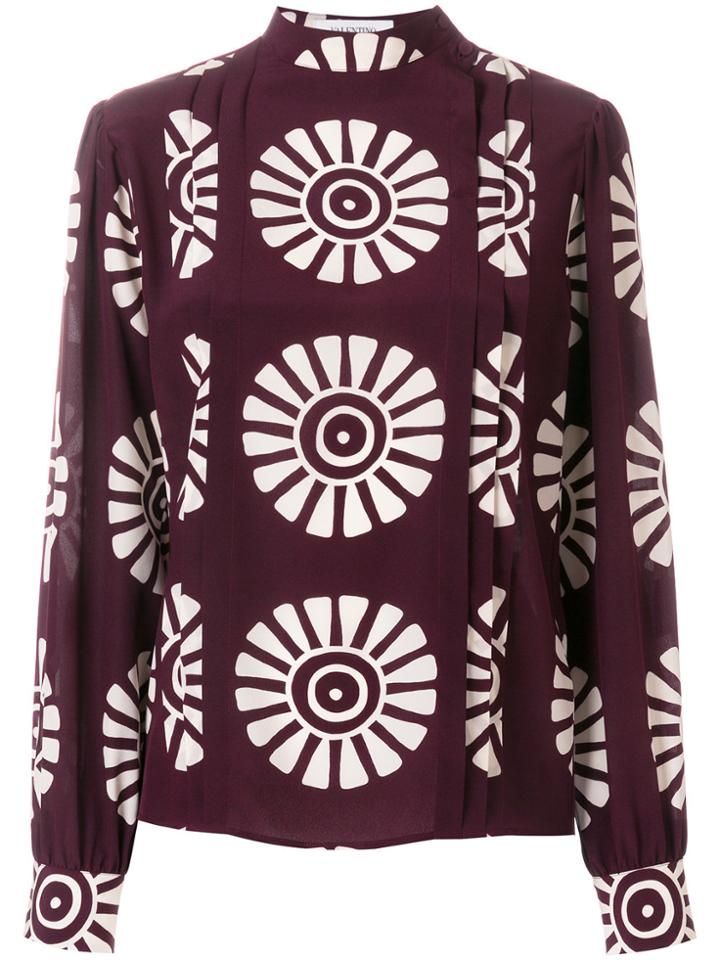 Valentino Ethnic Print Blouse - Red