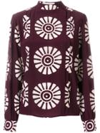 Valentino Ethnic Print Blouse - Red