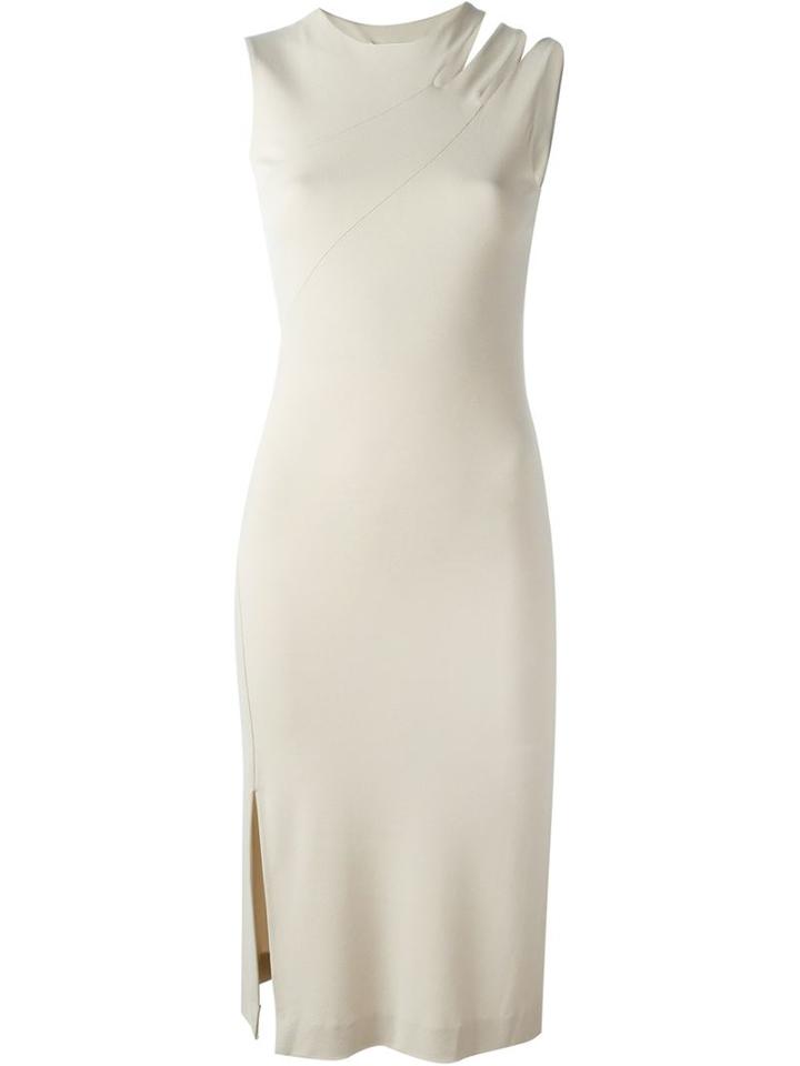 Maison Margiela Slash Detail Dress, Women's, Size: 40, Nude/neutrals, Viscose