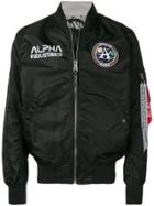 Alpha Industries Logo Patch Bomber Jacket - Black