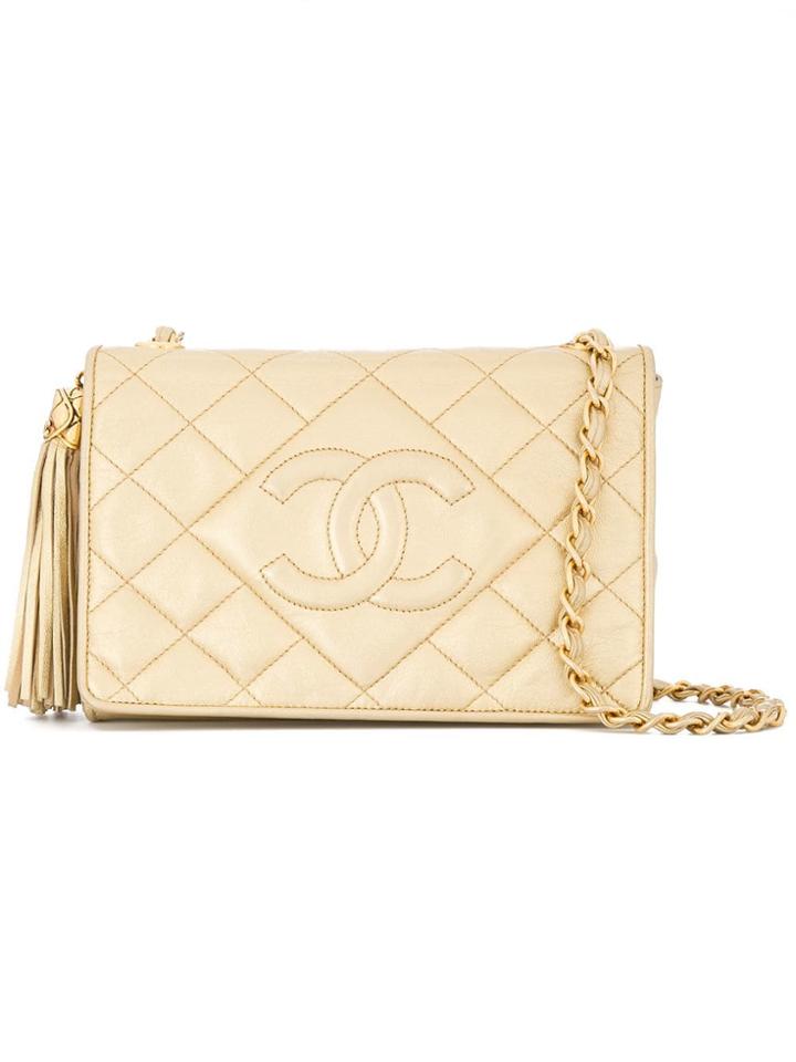 Chanel Vintage Fringe Chain Shoulder Bag - Gold