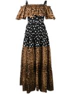 Dolce & Gabbana Multi Print Maxi Dress, Women's, Size: 42, Black, Cotton