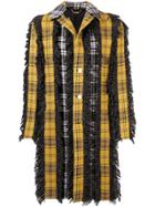Versace Checked Button Coat - Yellow & Orange