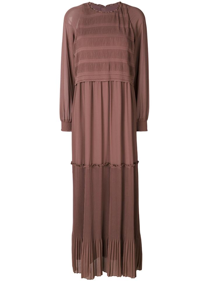 Steffen Schraut Maxi Peasant Dress - Brown