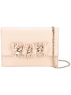Casadei - Chunky Chain Trim Clutch - Women - Nappa Leather/kid Leather - One Size, Nude/neutrals, Nappa Leather/kid Leather