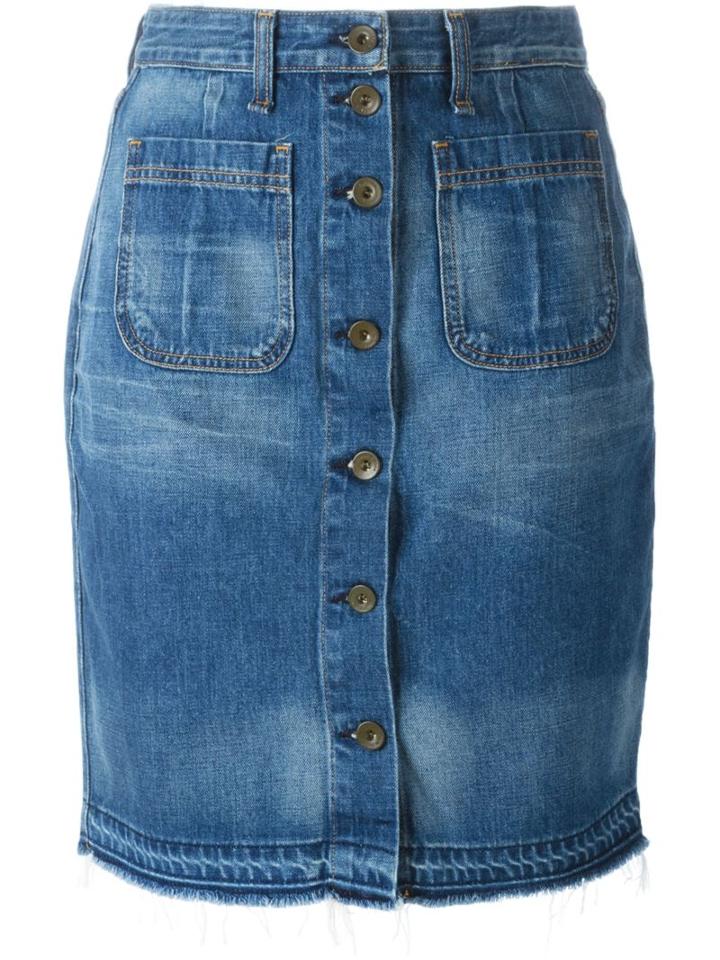 Rag & Bone /jean Buttoned Denim Skirt