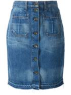 Rag & Bone /jean Buttoned Denim Skirt