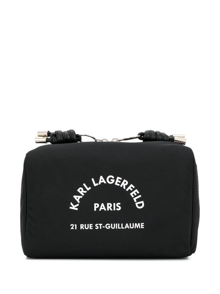 Karl Lagerfeld Logo Print Make Up Bag - Black