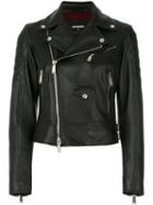 Dsquared2 - Kiodo Biker Jacket - Women - Leather/polyester/viscose/virgin Wool - 38, Black, Leather/polyester/viscose/virgin Wool