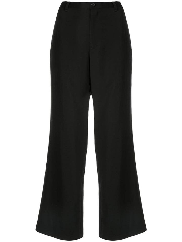 Yohji Yamamoto Cropped Straight-leg Trousers - Black