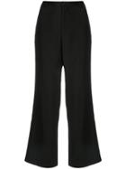 Yohji Yamamoto Cropped Straight-leg Trousers - Black