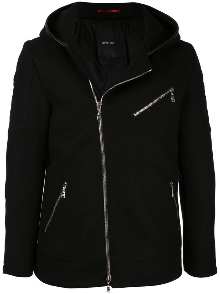 Loveless Off-centre Zipped Jacket - Black