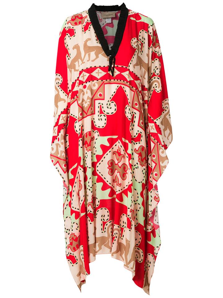 Adriana Degreas - Printed Kaftan - Women - Viscose - One Size, Orange, Viscose