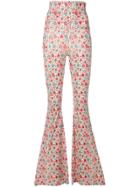 C'est La V.it Floral Print Flared Trousers - Neutrals