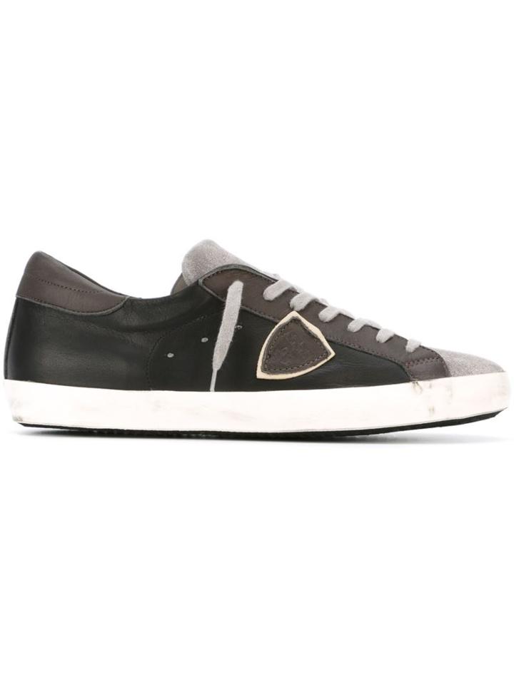 Philippe Model Logo Patch Sneakers, Men's, Size: 43, Grey, Suede/leather/rubber