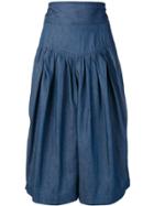 Marc Jacobs High-waist Denim Culotte Shorts - Blue