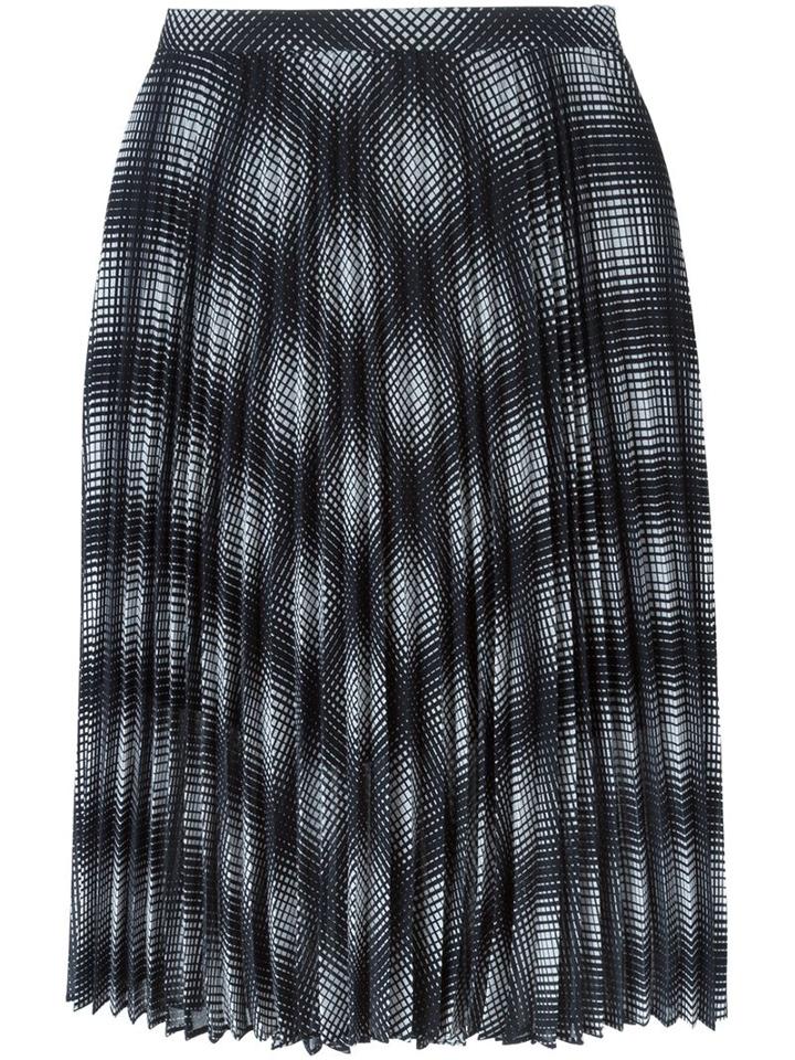 Michael Michael Kors Checked Pleated Skirt, Women's, Size: 2, Blue, Polyester