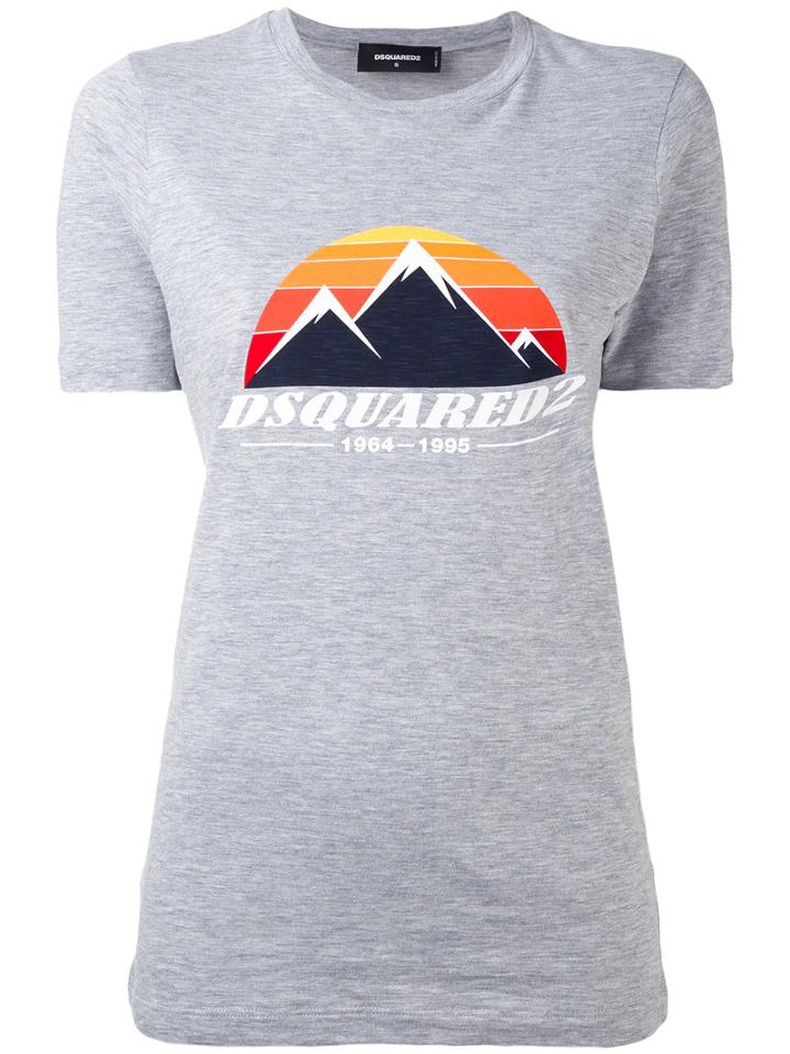 Dsquared2 - Mountain Logo T-shirt - Women - Cotton/viscose - M, Grey, Cotton/viscose