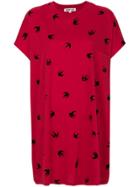 Mcq Alexander Mcqueen Swallow Print T-shirt Dress - Red