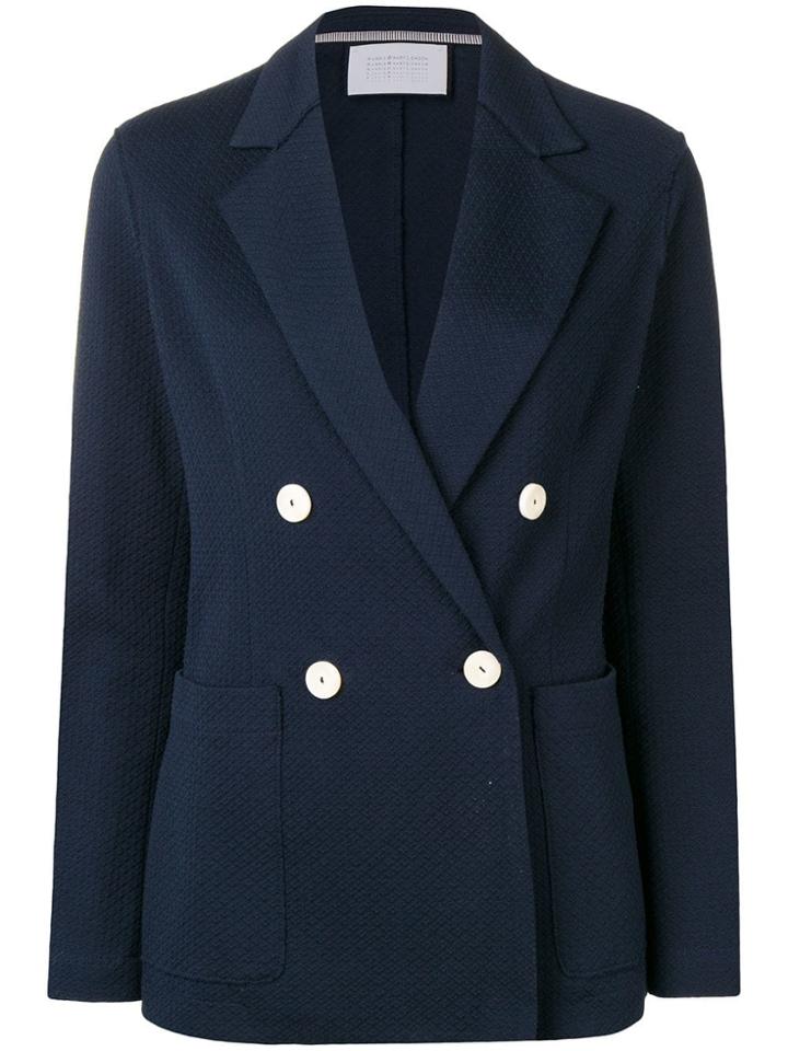 Harris Wharf London Double Breasted Blazer Jacket - Blue