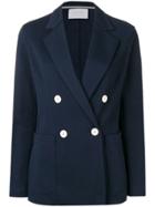 Harris Wharf London Double Breasted Blazer Jacket - Blue