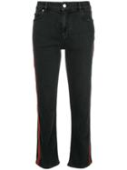 Victoria Victoria Beckham Side-stripe Fitted Jeans - Black