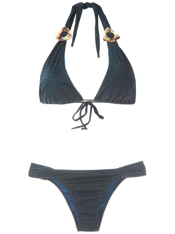 Brigitte Lace-up Swimsuit - Blue