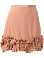 See By Chloé Frill Trim Skirt, Women's, Size: 36, Yellow/orange, Silk/viscose