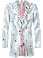 Thom Browne Duck Embroidery Stripe Sport Coat - Blue
