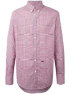 Dsquared2 Button Collar Checked Shirt, Size: 52, Red, Cotton