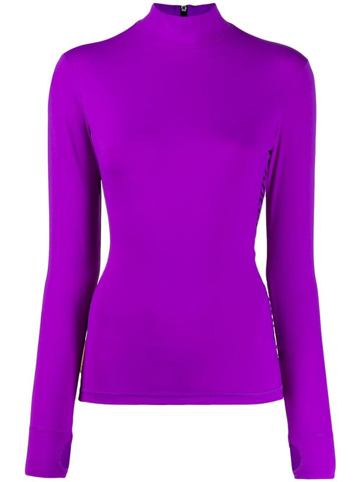 Golden Goose Logo-panel Turtleneck Top - Purple
