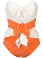 Lisa Marie Fernandez Triple Poppy Knotted Swimsuit - Yellow