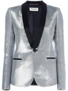 Saint Laurent Le Smoking Jacket, Women's, Size: 36, Grey, Cotton/acetate/lurex/cotton