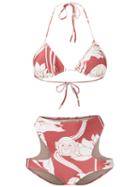Adriana Degreas Hot Pants Bikini Set, Women's, Size: P, Yellow/orange, Polyamide/spandex/elastane