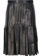 Mugler Strappy A-line Skirt, Women's, Size: 36, Black, Lamb Skin