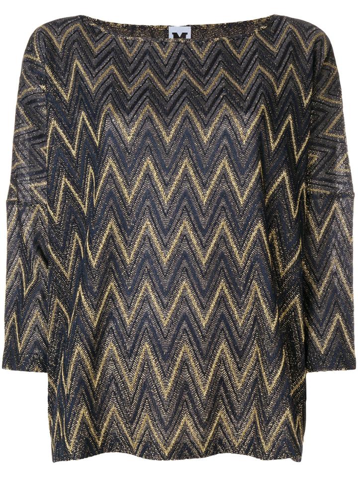 M Missoni Embroidered Shift Blouse - Blue