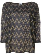 M Missoni Embroidered Shift Blouse - Blue