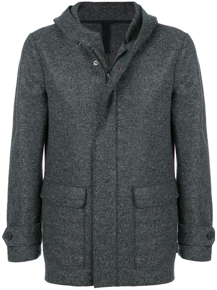 Harris Wharf London Zipped Fitted Coat - Grey