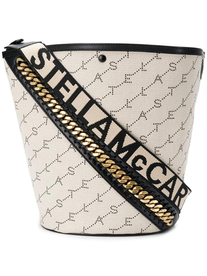 Stella Mccartney Logo Bucket Bag - Neutrals