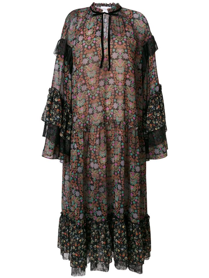 Perseverance London Mixed Paisley Print Ruffle Dress - Multicolour