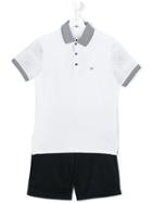 Armani Junior Two Piece Polo Shirt And Shorts - White