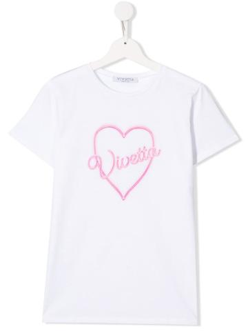 Vivetta Kids Logo Heart Print T-shirt - White