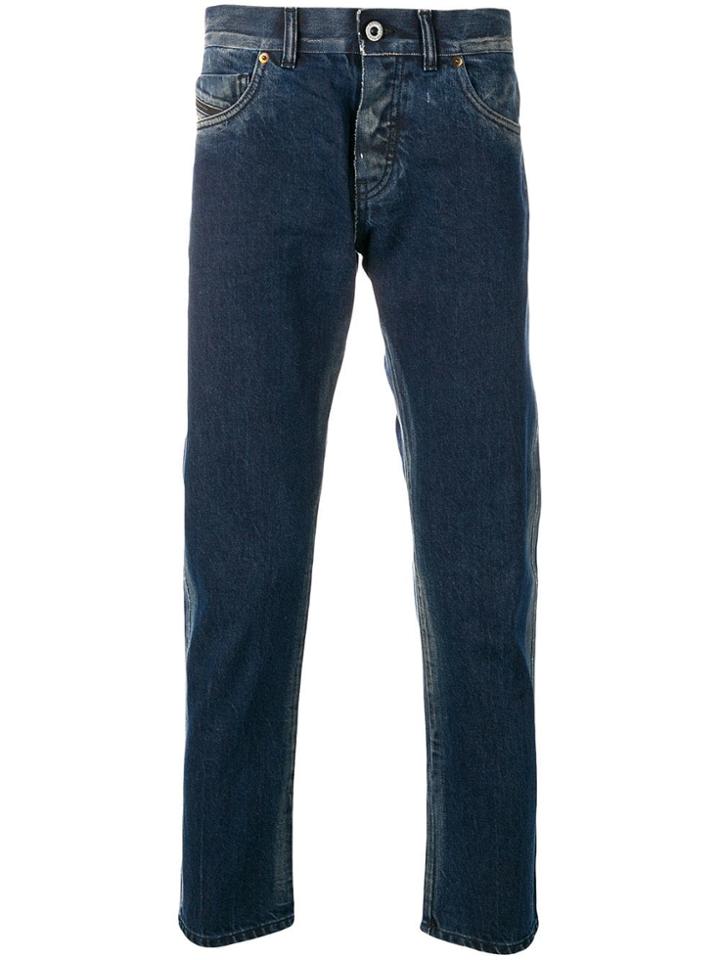 Diesel Black Gold Cropped Slim Fit Jeans - Blue