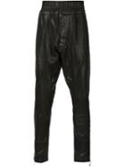 Julius Panelled Unfinished Hem Sweatpants, Men's, Size: 4, Black, Cotton