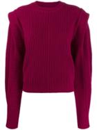 Isabel Marant Shoulder-panel Ribbed Jumper - Pink