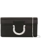Salvatore Ferragamo - Crystal Gancio Clutch Bag - Women - Satin Ribbon - One Size, Black, Satin Ribbon