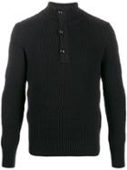 Schott High Neck Ribbed Jumper - Black