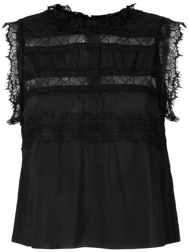 Talie Nk Lace Top, Women's, Size: 42, Black, Cotton